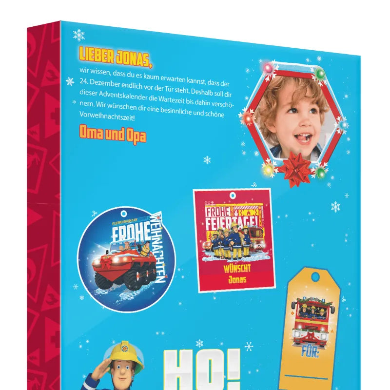 Rückseite Adventskalender Feuerwehrmann Sam