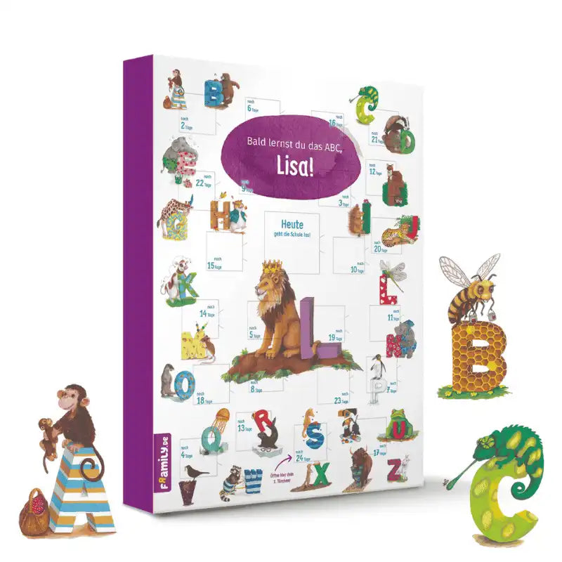 Schulstartkalender mit ABC und Tieren