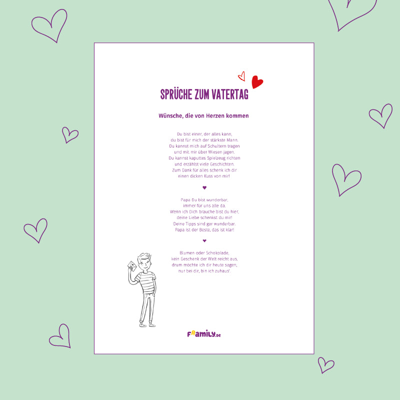 Die schönsten Sprüche zum Vatertag als kostenloser Download mit Wünschen, die von Herzen kommen